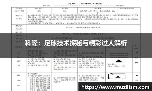 科隆：足球技术探秘与精彩过人解析